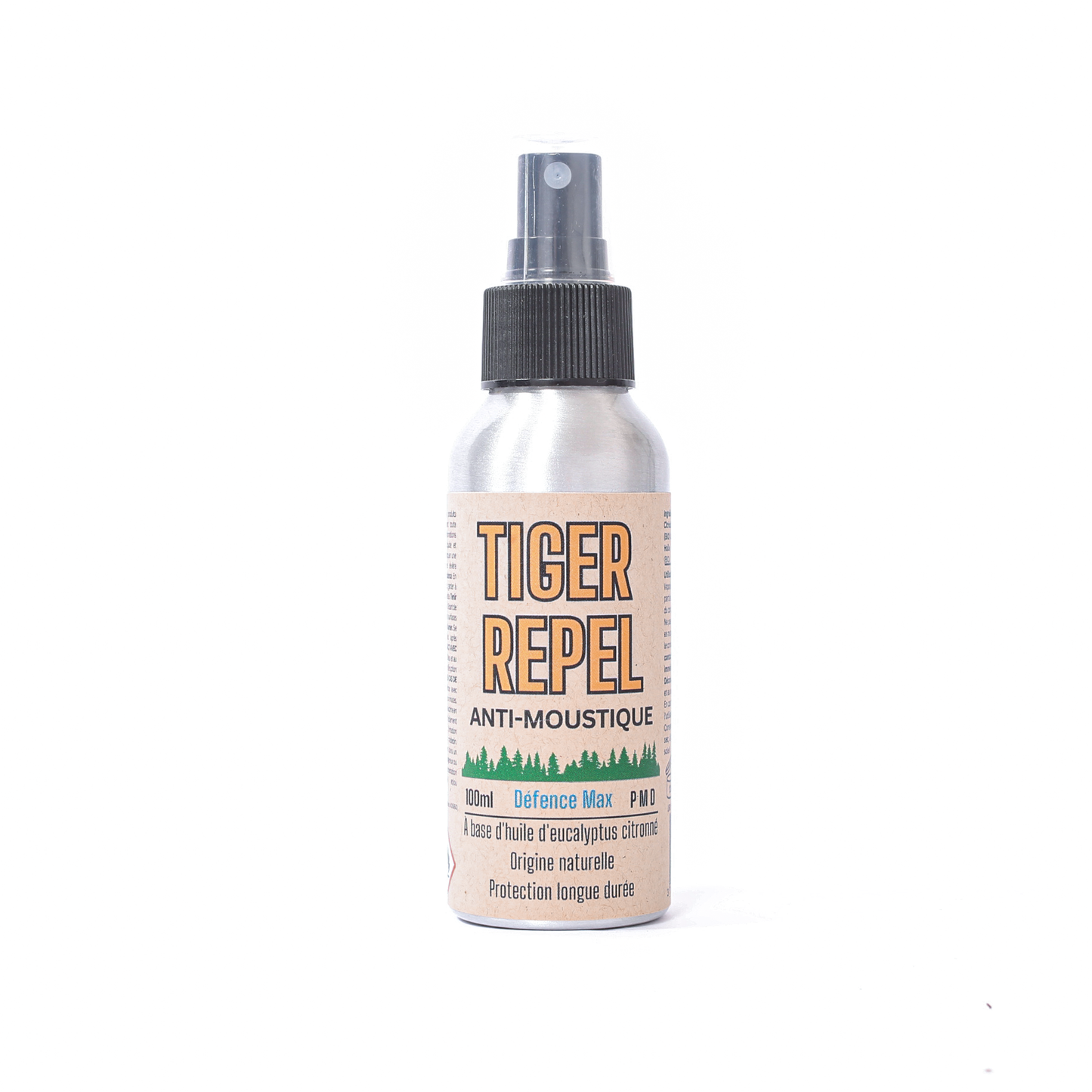 Tiger Repel anti-moustique Defense Max spray bottle, 100ml natural mosquito repellent with eucalyptus citriodora essential oil

